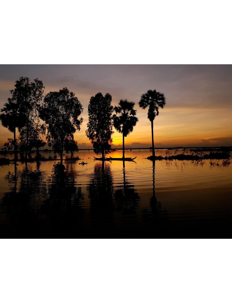 Country side sunset view