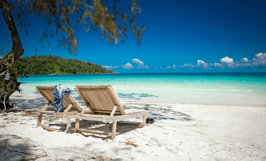 The beautiful beach at Sihanoukville